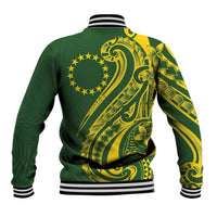 Kia Orana Cook Islands Baseball Jacket Plumeria Tropical Waves LT7 - Polynesian Pride
