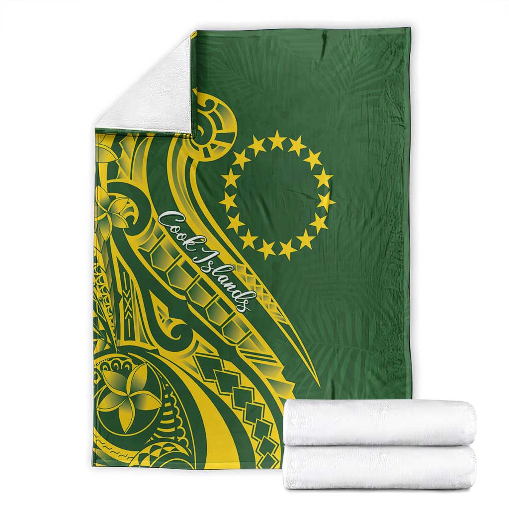 Kia Orana Cook Islands Blanket Plumeria Tropical Waves - Polynesian Pride