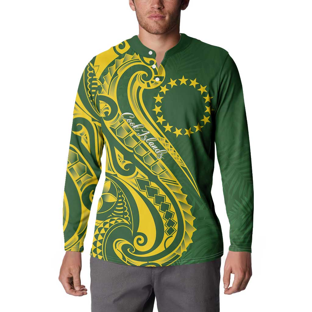 Kia Orana Cook Islands Button Sweatshirt Plumeria Tropical Waves LT7 - Polynesian Pride