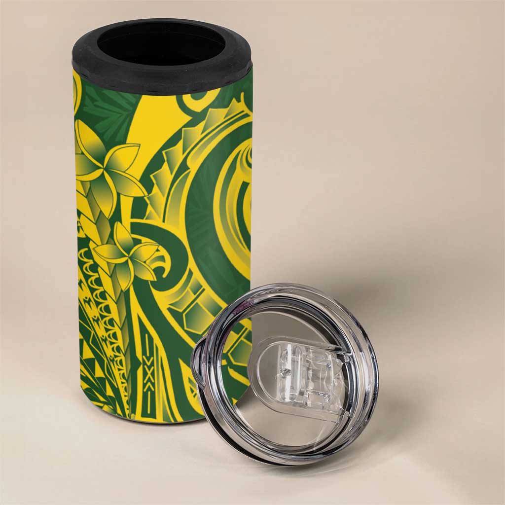 Kia Orana Cook Islands 4 in 1 Can Cooler Tumbler Plumeria Tropical Waves LT7 - Polynesian Pride