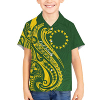 Kia Orana Cook Islands Family Matching Off The Shoulder Long Sleeve Dress and Hawaiian Shirt Plumeria Tropical Waves - Polynesian Pride