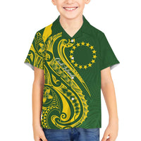 Kia Orana Cook Islands Family Matching Off Shoulder Maxi Dress and Hawaiian Shirt Plumeria Tropical Waves - Polynesian Pride