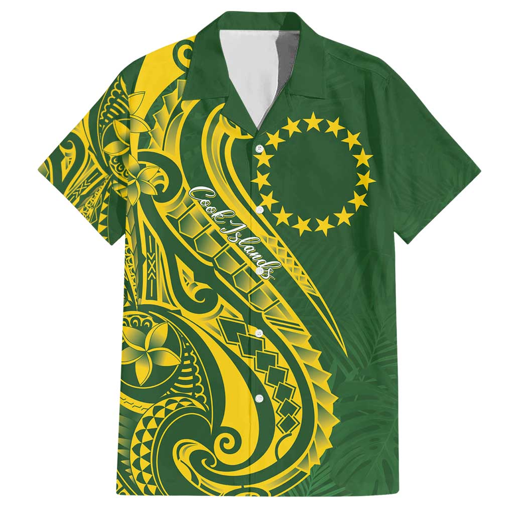 Kia Orana Cook Islands Hawaiian Shirt Plumeria Tropical Waves - Polynesian Pride