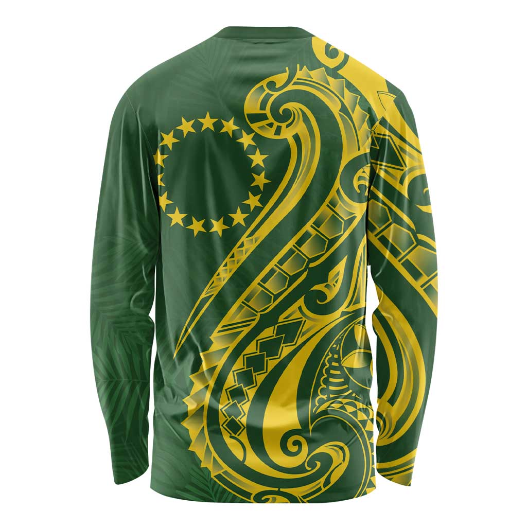 Kia Orana Cook Islands Long Sleeve Shirt Plumeria Tropical Waves LT7 - Polynesian Pride