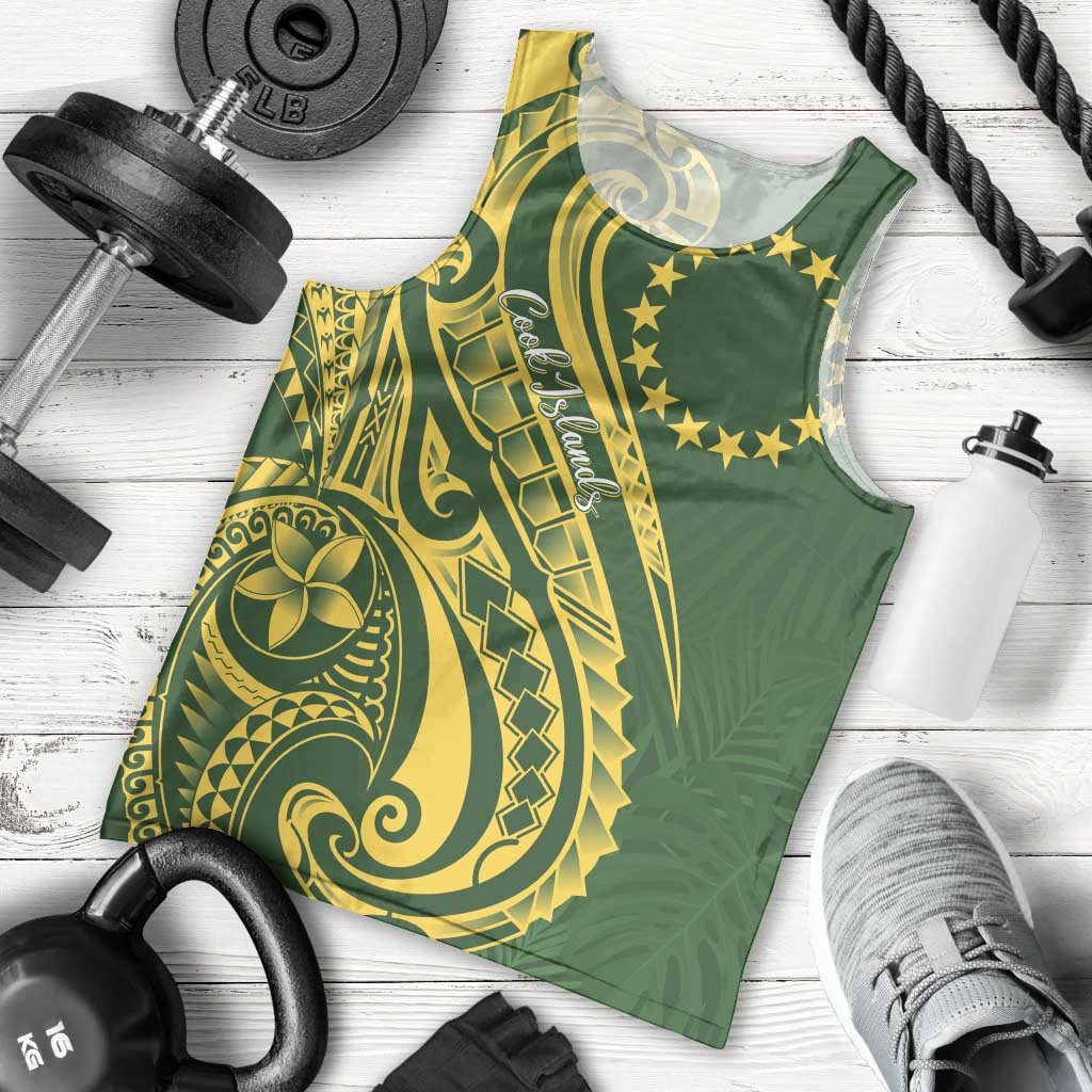 Kia Orana Cook Islands Men Tank Top Plumeria Tropical Waves LT7 - Polynesian Pride