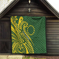 Kia Orana Cook Islands Quilt Plumeria Tropical Waves - Polynesian Pride