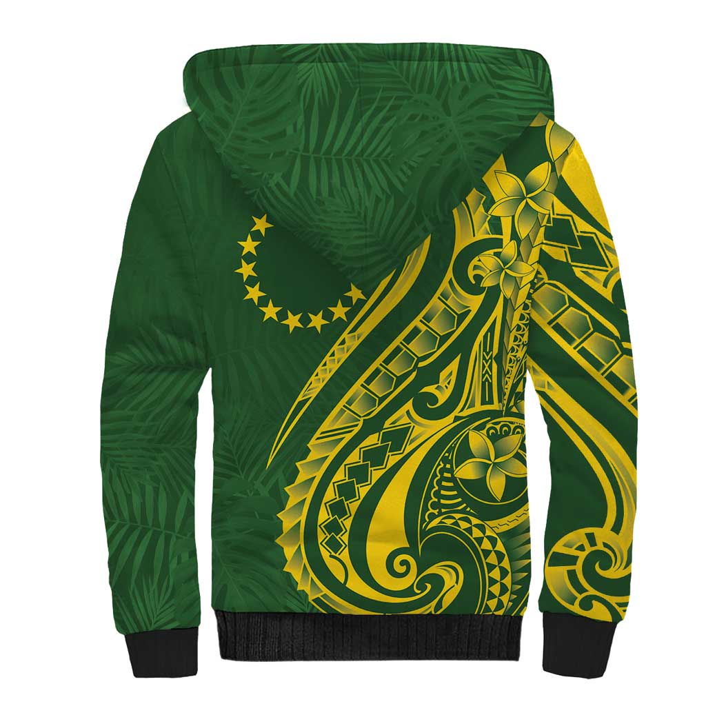 Kia Orana Cook Islands Sherpa Hoodie Plumeria Tropical Waves LT7 - Polynesian Pride