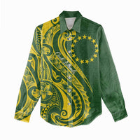 Kia Orana Cook Islands Women Casual Shirt Plumeria Tropical Waves - Polynesian Pride