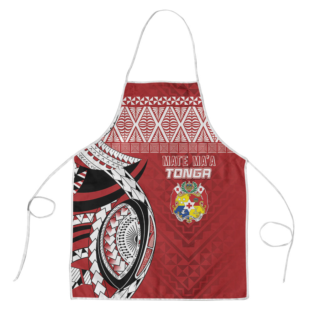 Mate Ma'a Tonga Rugby Kupesi Motifs Apron Red Waves LT7 Red - Polynesian Pride