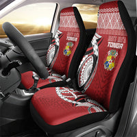 Mate Ma'a Tonga Rugby Kupesi Motifs Car Seat Cover Red Waves LT7 - Polynesian Pride