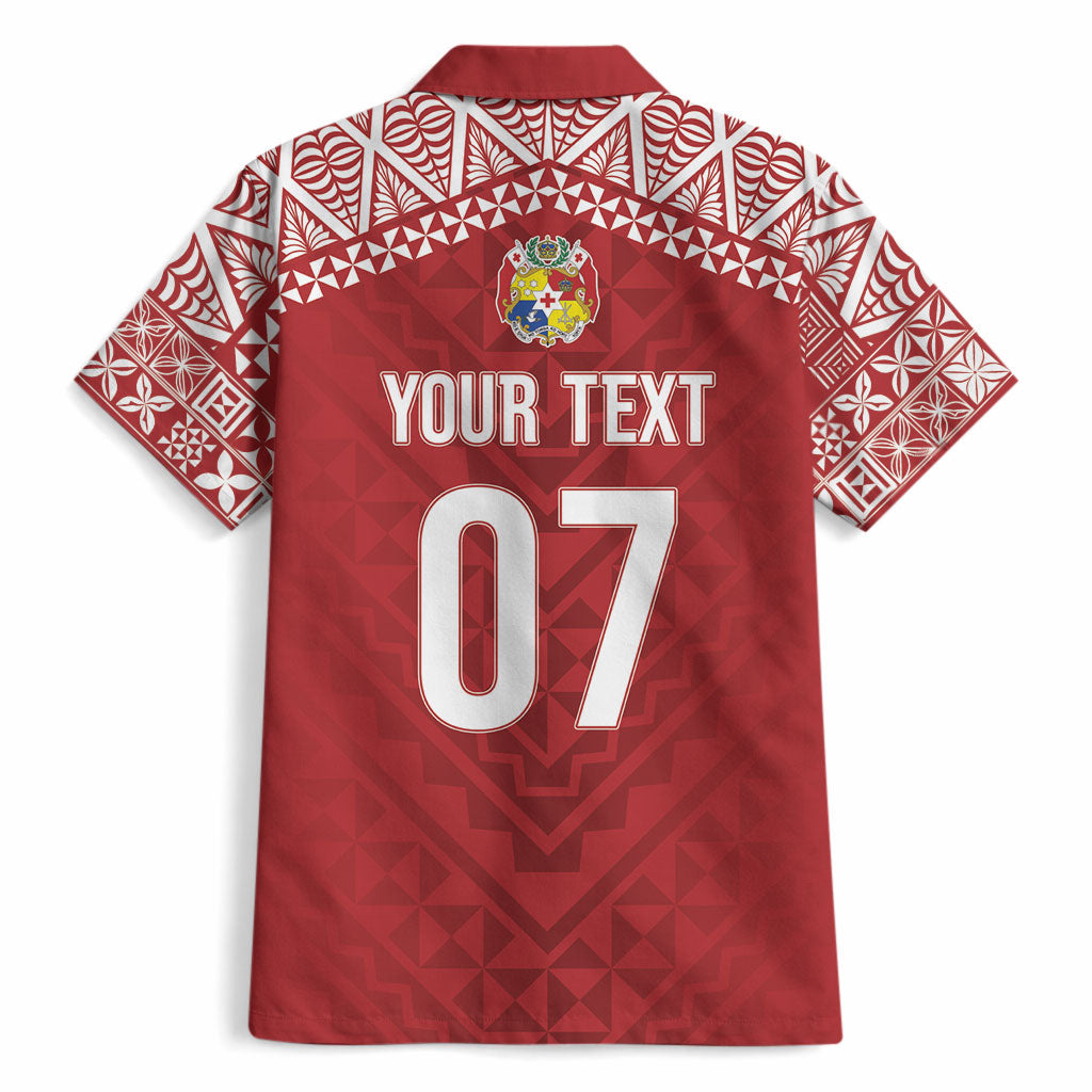 Mate Ma'a Tonga Rugby Custom Kupesi Motifs Hawaiian Shirt Red Waves LT7 - Polynesian Pride