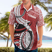 Mate Ma'a Tonga Rugby Custom Kupesi Motifs Hawaiian Shirt Red Waves LT7 - Polynesian Pride