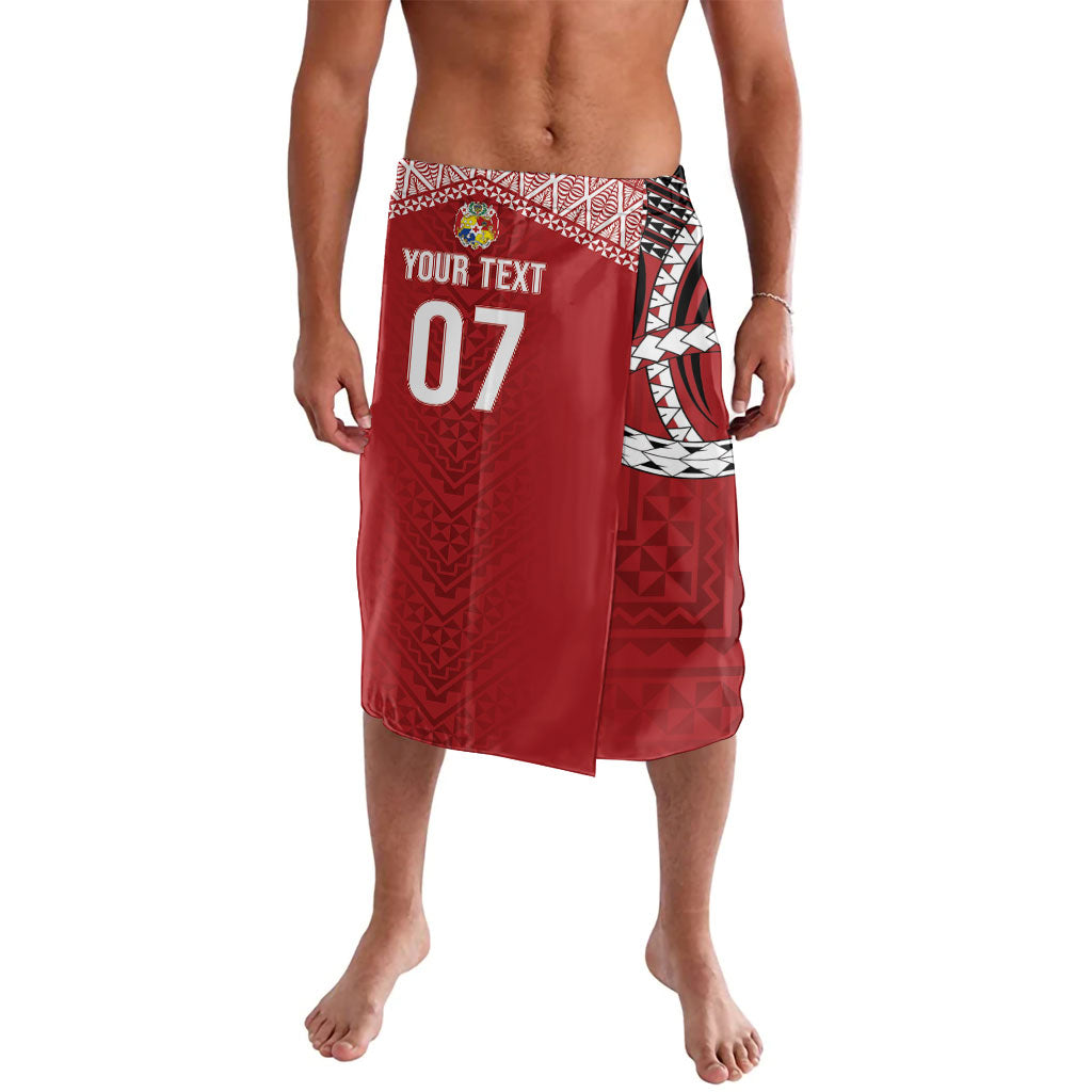 Mate Ma'a Tonga Rugby Custom Kupesi Motifs Lavalava Red Waves LT7 Red - Polynesian Pride