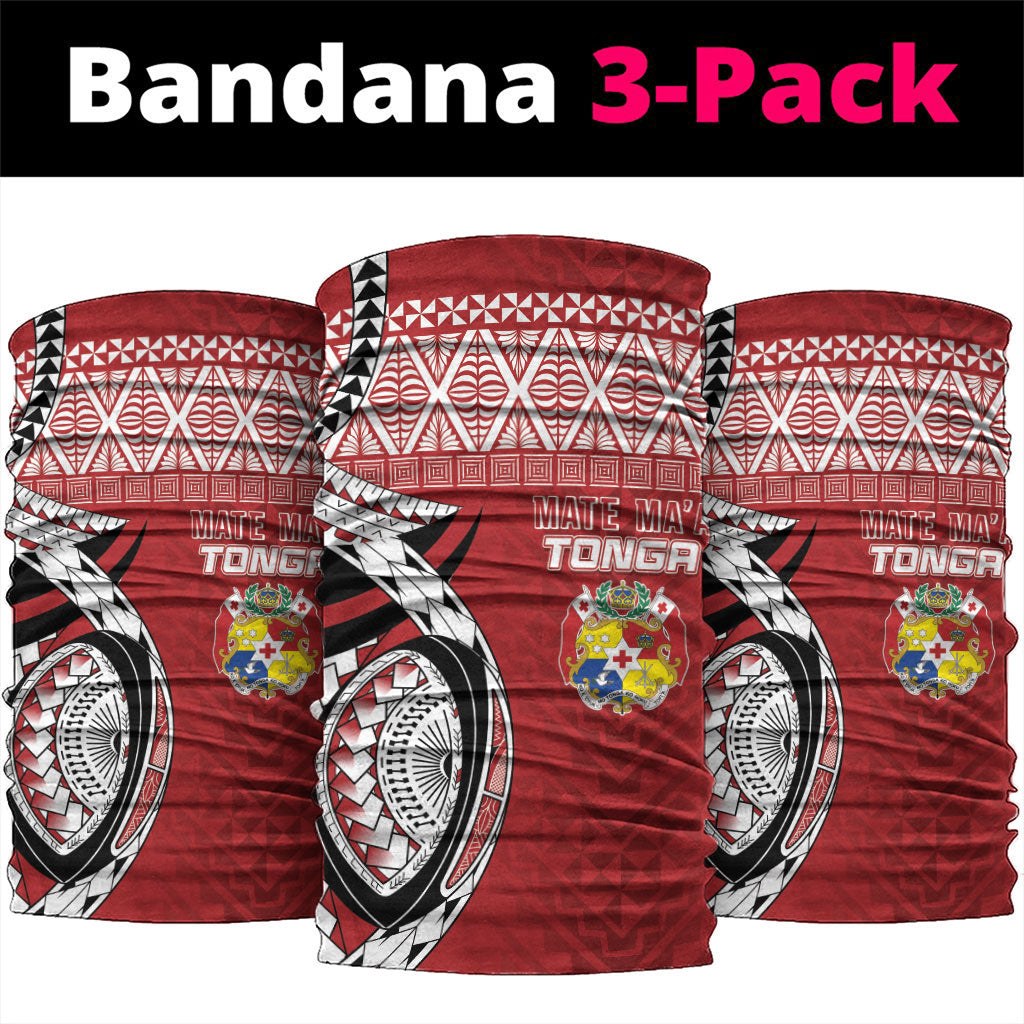 Mate Ma'a Tonga Rugby Kupesi Motifs Neck Gaiter Red Waves LT7 package One Size: 25*50cm Red - Polynesian Pride