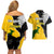 Australia Rugby Mix New Zealands Rugby Couples Matching Off Shoulder Short Dress and Hawaiian Shirt Wallabies Versus Silver Fern Sporty Basic LT7 - Polynesian Pride