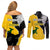 Australia Rugby Mix New Zealands Rugby Couples Matching Off Shoulder Short Dress and Long Sleeve Button Shirts Wallabies Versus Silver Fern Sporty Basic LT7 - Polynesian Pride