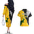 Australia Rugby Mix New Zealands Rugby Couples Matching Off The Shoulder Long Sleeve Dress and Hawaiian Shirt Wallabies Versus Silver Fern Sporty Basic LT7 - Polynesian Pride