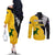 Australia Rugby Mix New Zealands Rugby Couples Matching Off The Shoulder Long Sleeve Dress and Long Sleeve Button Shirts Wallabies Versus Silver Fern Sporty Basic LT7 - Polynesian Pride