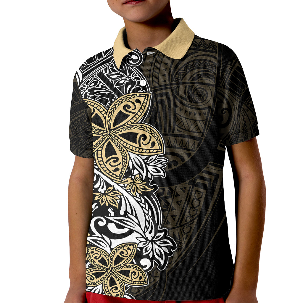 Polynesian Pride Kid Polo Shirt Tiare With Plumeria Mix Style LT7 Kid Cream - Polynesian Pride