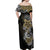 Polynesian Pride Off Shoulder Maxi Dress Tiare With Plumeria Mix Style LT7 - Polynesian Pride