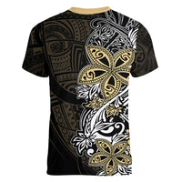 Polynesian Pride Women V Neck T Shirt Tiare With Plumeria Mix Style LT7 - Polynesian Pride