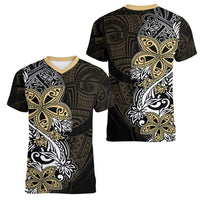 Polynesian Pride Women V Neck T Shirt Tiare With Plumeria Mix Style LT7 - Polynesian Pride