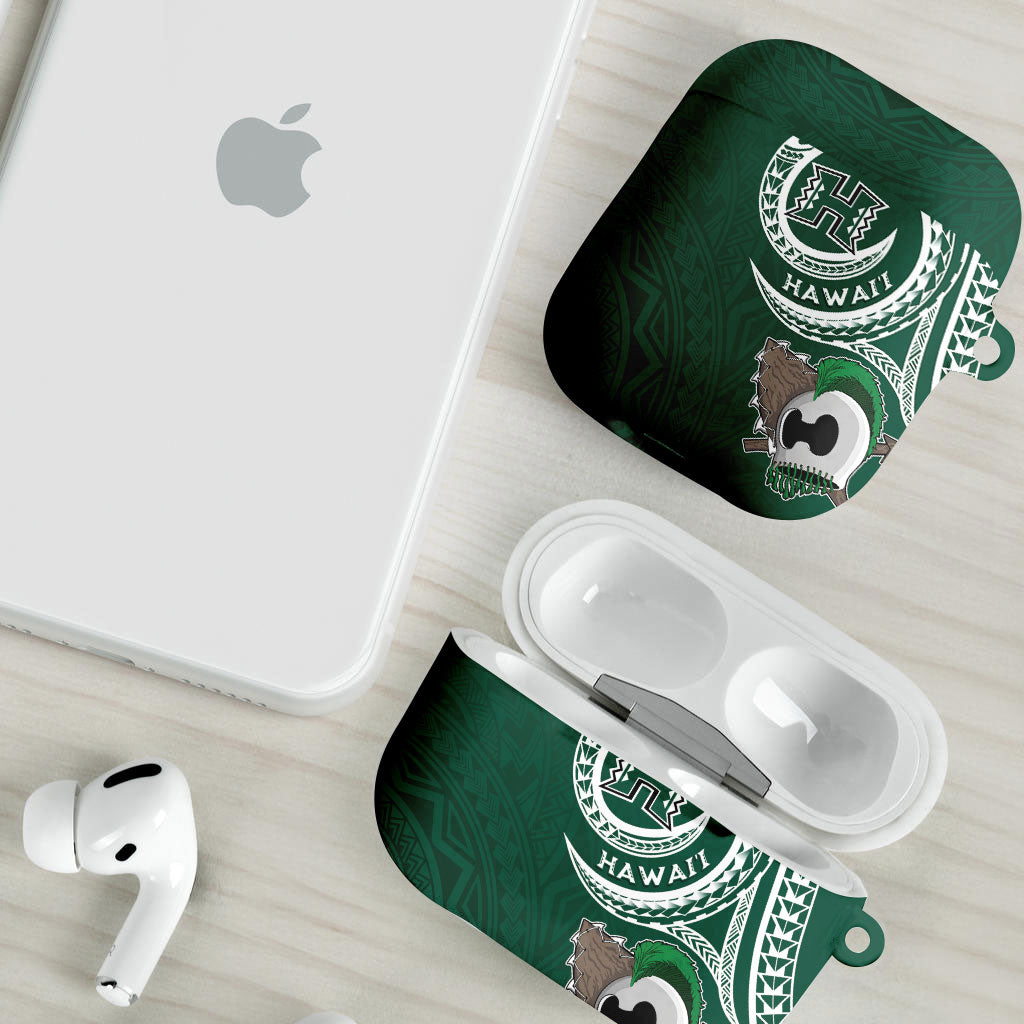 Hawaii Rainbow Warriors Alumni AirPods Case Ti Maile Lei - Glory For The Warriors LT7 - Polynesian Pride