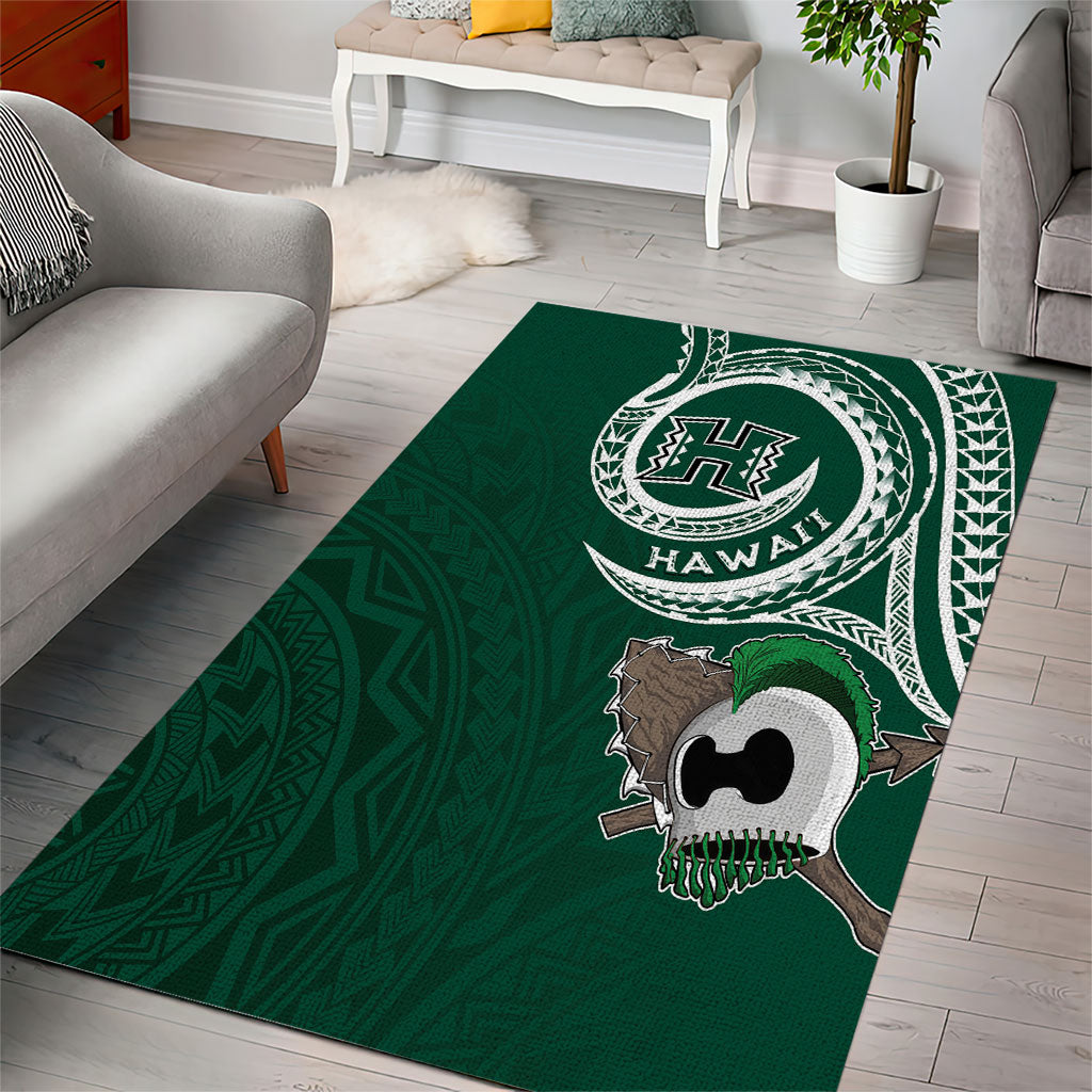 Hawaii Rainbow Warriors Alumni Area Rug Ti Maile Lei - Glory For The Warriors LT7 - Polynesian Pride