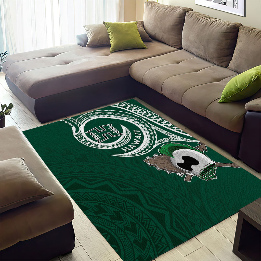Hawaii Rainbow Warriors Alumni Area Rug Ti Maile Lei - Glory For The Warriors LT7 - Polynesian Pride