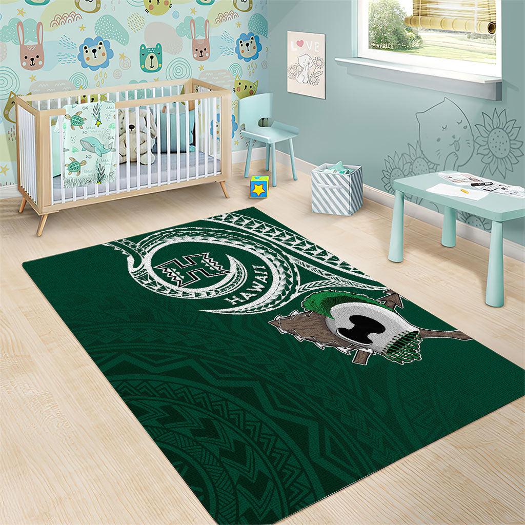 Hawaii Rainbow Warriors Alumni Area Rug Ti Maile Lei - Glory For The Warriors LT7 - Polynesian Pride