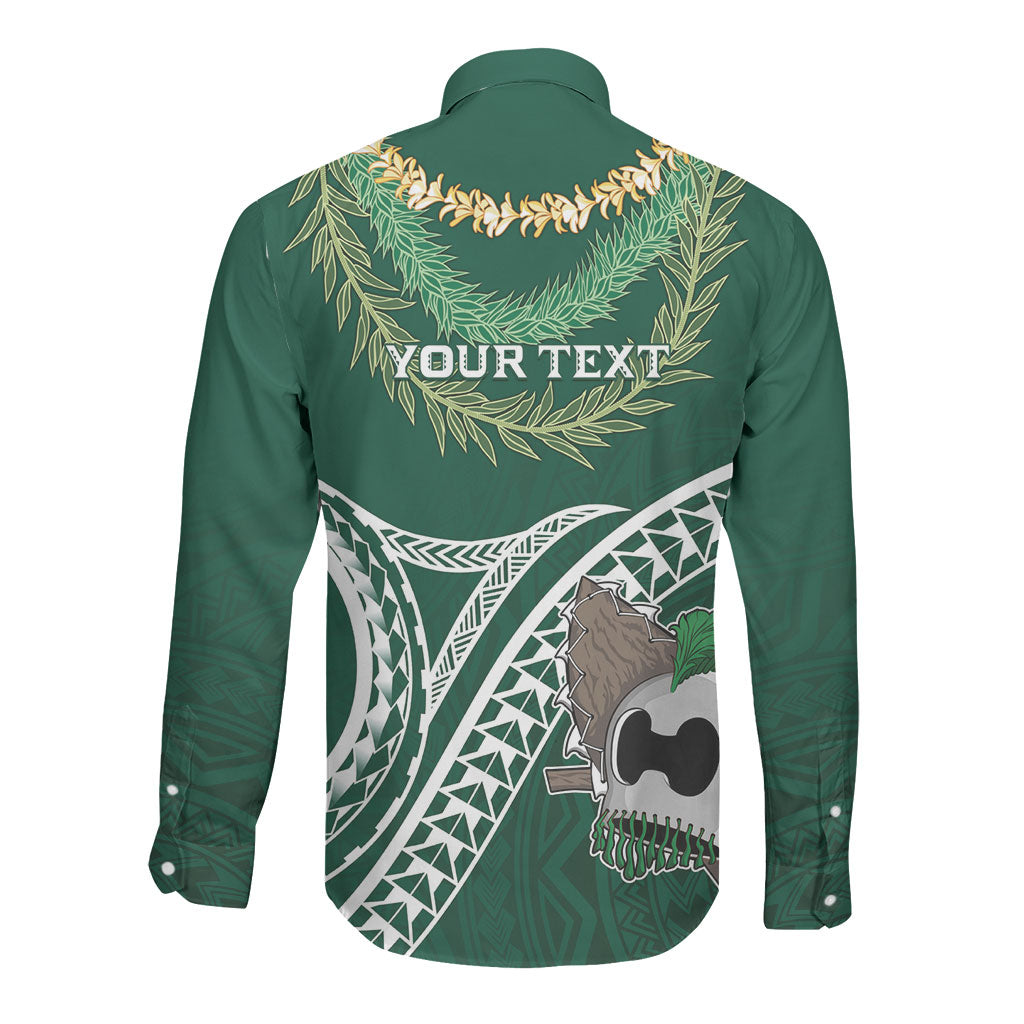 Hawaii Rainbow Warriors Alumni Personalized Long Sleeve Button Shirt Ti Maile Lei - Glory For The Warriors LT7 - Polynesian Pride