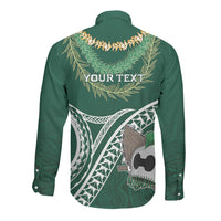 Hawaii Rainbow Warriors Alumni Personalized Long Sleeve Button Shirt Ti Maile Lei - Glory For The Warriors LT7 - Polynesian Pride