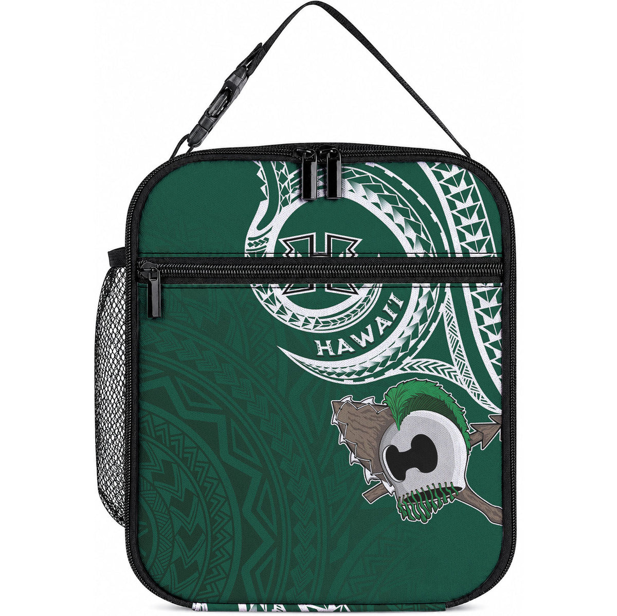 Hawaii Rainbow Warriors Alumni Lunch Bag Ti Maile Lei - Glory For The Warriors LT7 10.2 × 8.3 × 4.3 inch Dark Green - Polynesian Pride