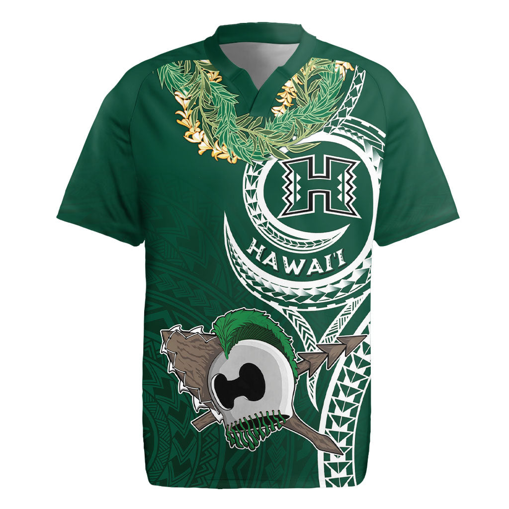 Hawaii Rainbow Warriors Alumni Personalized Rugby Jersey Ti Maile Lei - Glory For The Warriors LT7 Dark Green - Polynesian Pride