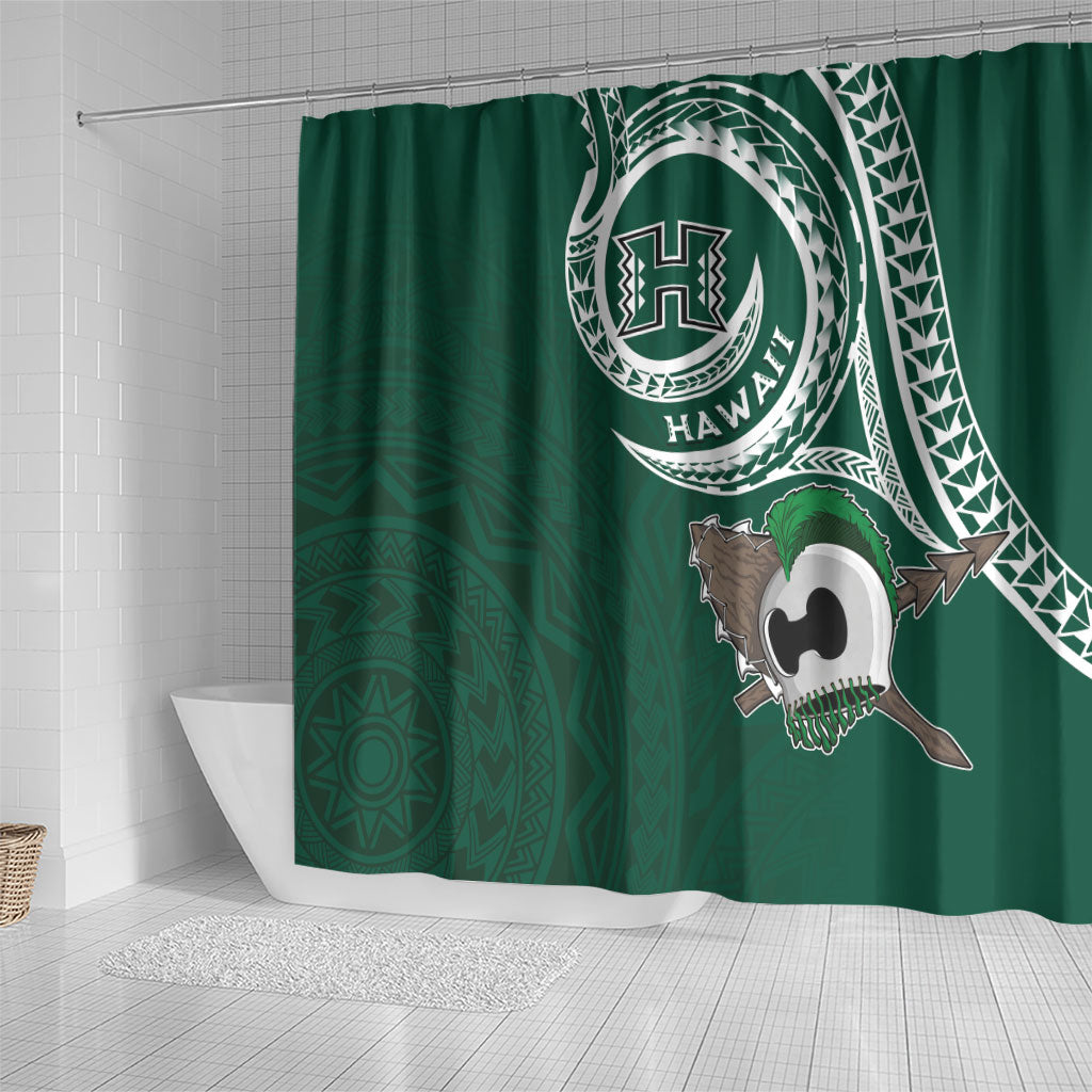 Hawaii Rainbow Warriors Alumni Shower Curtain Ti Maile Lei - Glory For The Warriors LT7 - Polynesian Pride