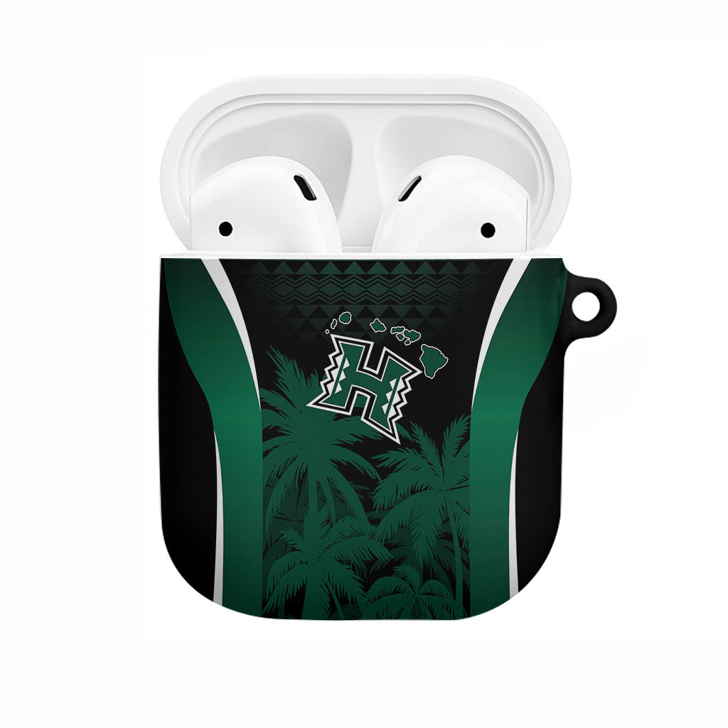 Hawaii Rainbow Warriors La'au Pama AirPods Case LT7 Black - Polynesian Pride