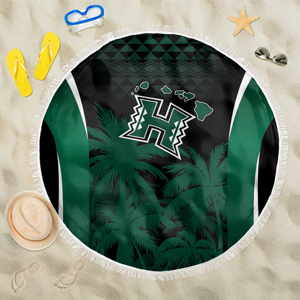 Hawaii Rainbow Warriors La'au Pama Beach Blanket LT7 One Size 150cm Black - Polynesian Pride