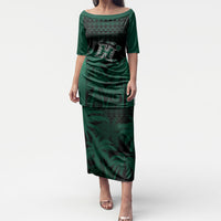 Hawaii Rainbow Warriors La'au Pama Personalized Puletasi LT7 Long Dress Black - Polynesian Pride