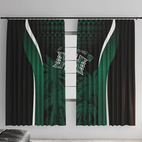Hawaii Rainbow Warriors La'au Pama Window Curtain LT7 With Hooks Black - Polynesian Pride