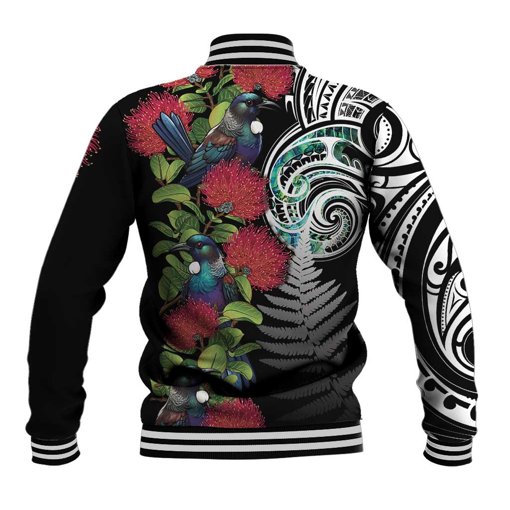 Meri Kirihimete New Zealand Baseball Jacket Tui on Pohutukawa LT7 - Polynesian Pride
