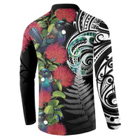 Meri Kirihimete New Zealand Button Sweatshirt Tui on Pohutukawa LT7 - Polynesian Pride