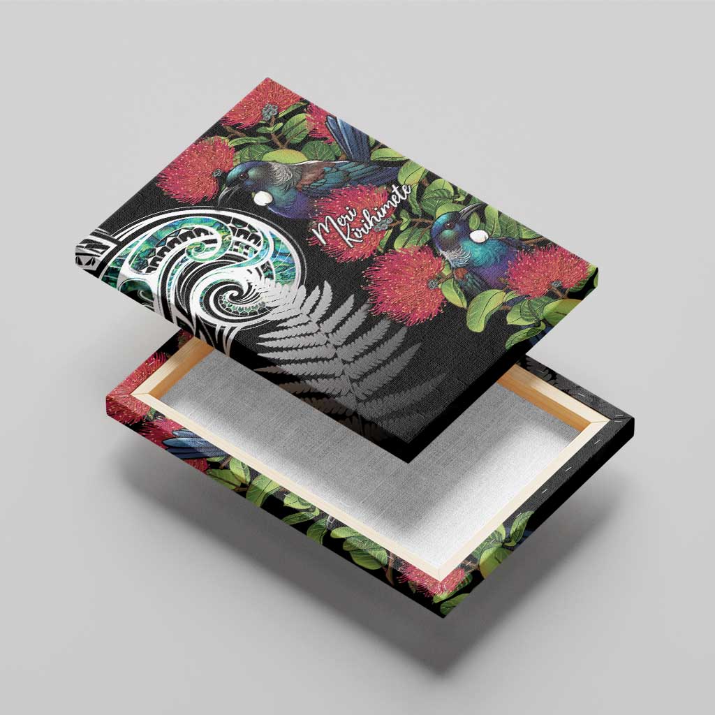 Meri Kirihimete New Zealand Canvas Wall Art Tui on Pohutukawa LT7 - Polynesian Pride