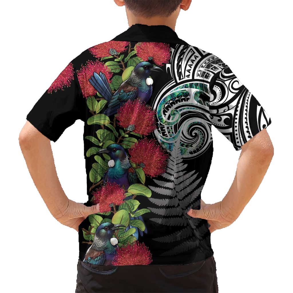 Meri Kirihimete New Zealand Family Matching Off Shoulder Maxi Dress and Hawaiian Shirt Tui on Pohutukawa