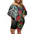 Meri Kirihimete New Zealand Family Matching Off Shoulder Short Dress and Hawaiian Shirt Tui on Pohutukawa