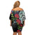 Meri Kirihimete New Zealand Family Matching Off Shoulder Short Dress and Hawaiian Shirt Tui on Pohutukawa