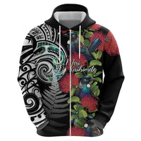 Meri Kirihimete New Zealand Hoodie Tui on Pohutukawa LT7 - Polynesian Pride