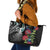 Meri Kirihimete New Zealand Leather Tote Bag Tui on Pohutukawa