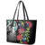 Meri Kirihimete New Zealand Leather Tote Bag Tui on Pohutukawa