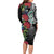 Meri Kirihimete New Zealand Long Sleeve Bodycon Dress Tui on Pohutukawa