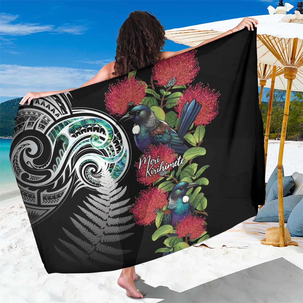 Meri Kirihimete New Zealand Sarong Tui on Pohutukawa